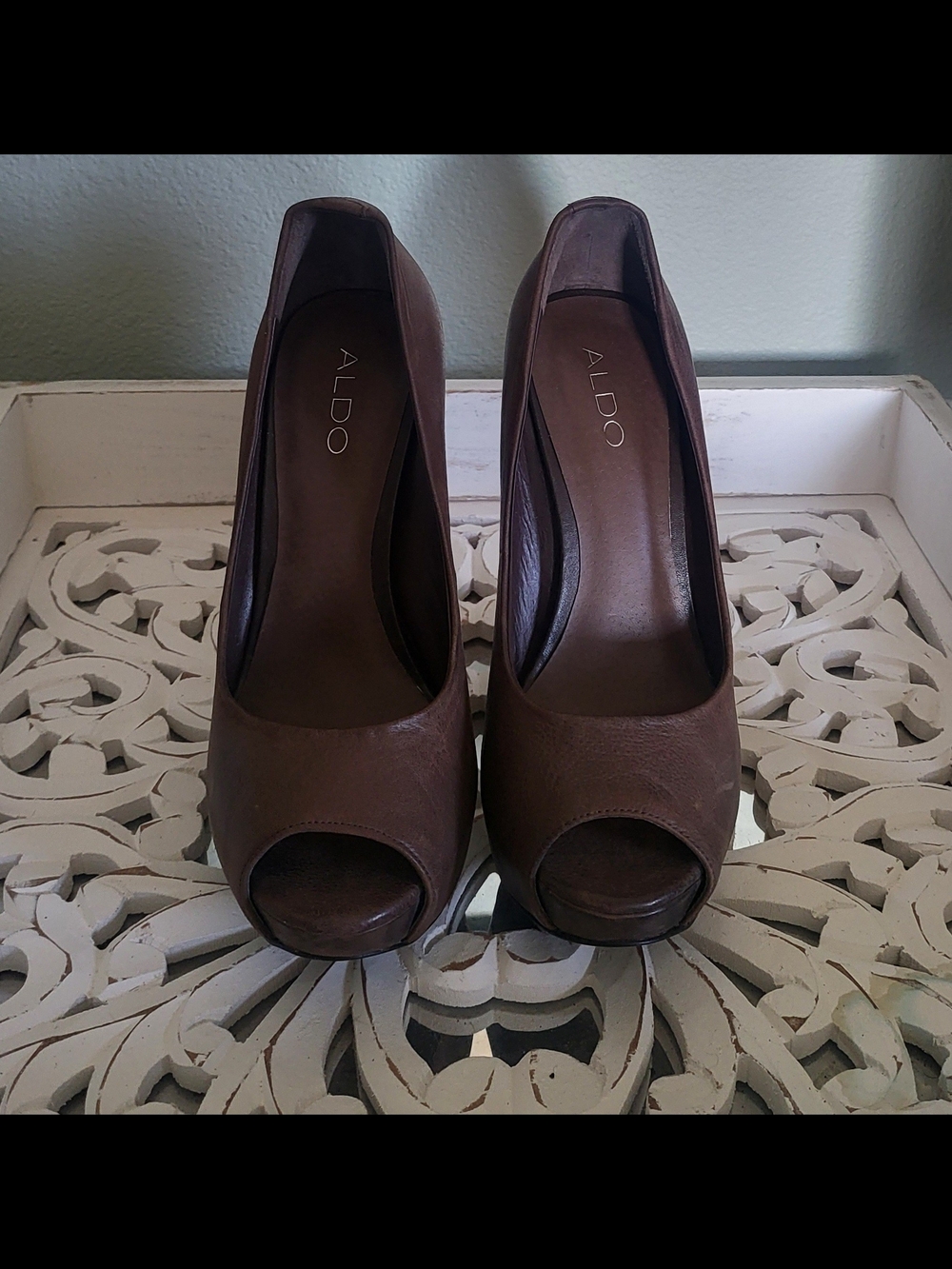 ALDO Brown Open-Toe Pumps for Women